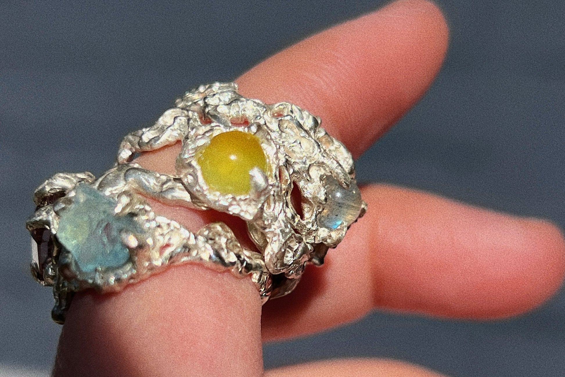 yellow zircon ring - Yellow/silver