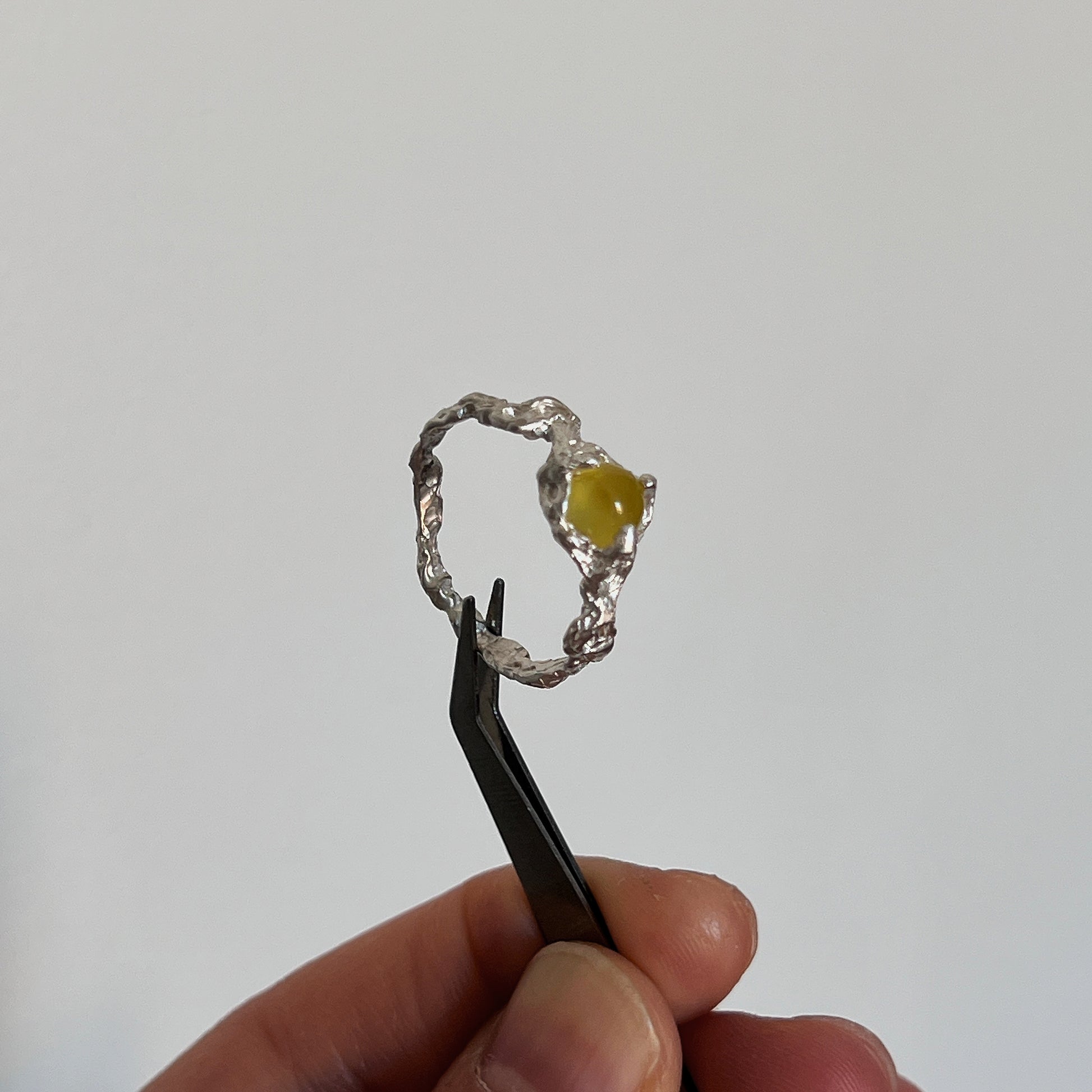 yellow zircon ring - Yellow/silver