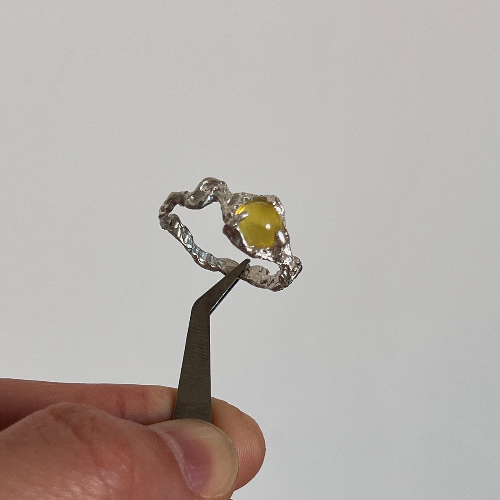 yellow zircon ring - Yellow/silver