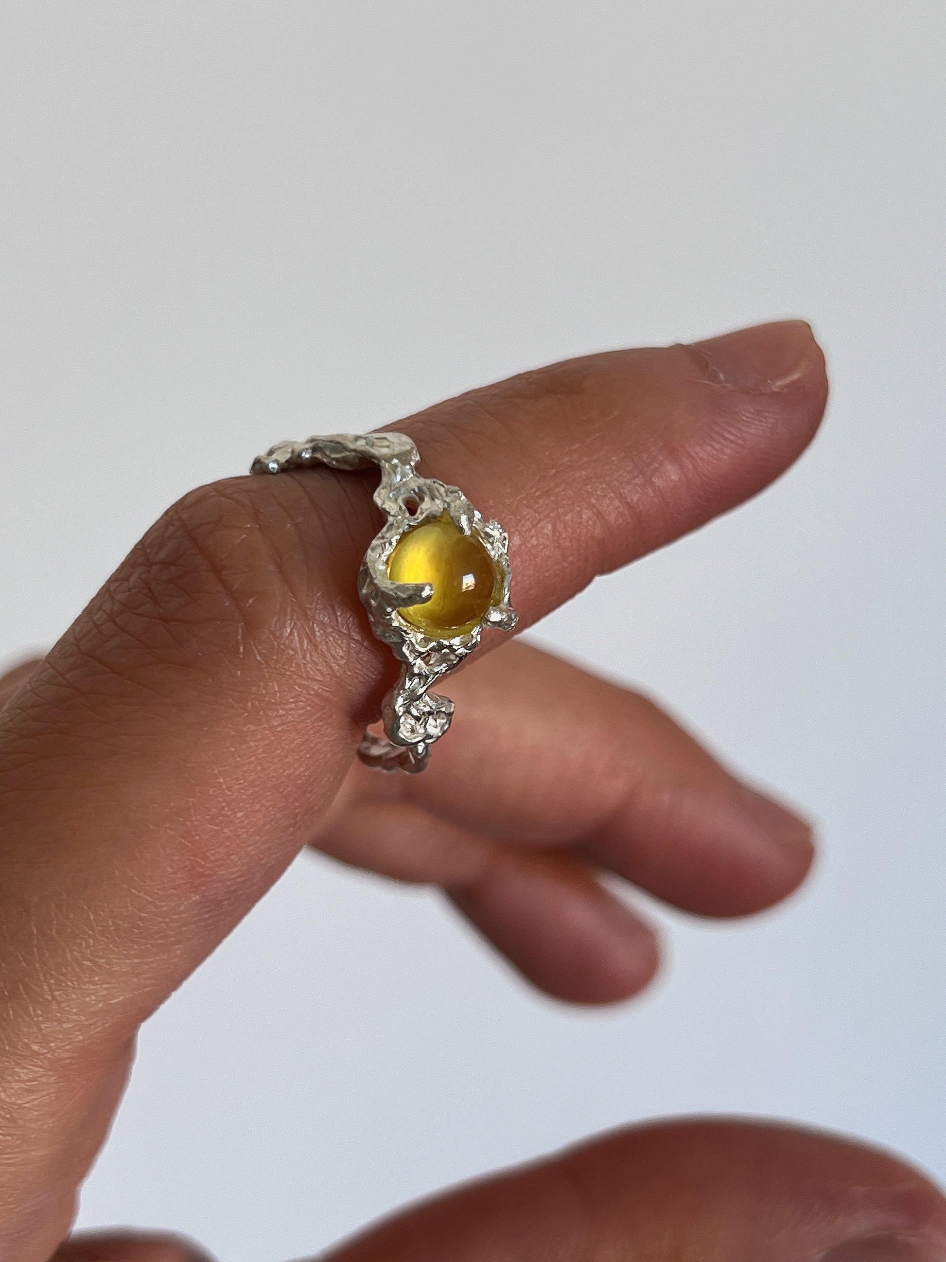 yellow zircon ring - Yellow/silver
