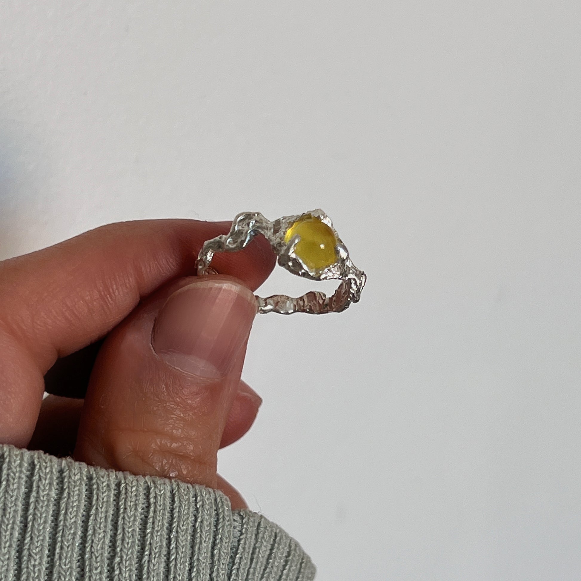 yellow zircon ring - Yellow/silver
