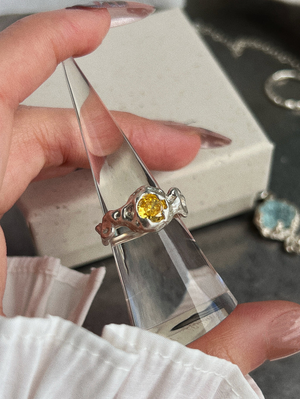 Yellow sapphire ring - Yellow/Silver